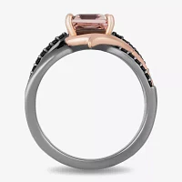 Enchanted Disney Fine Jewelry Womens 1/5 CT. Genuine Pink Morganite 14K Rose Gold Sterling Silver Maleficent Cocktail Ring