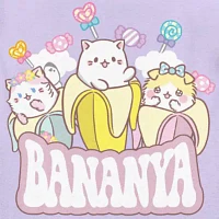 Little & Big Girls Bananya Round Neck Short Sleeve Graphic T-Shirt