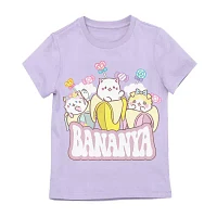 Little & Big Girls Bananya Round Neck Short Sleeve Graphic T-Shirt