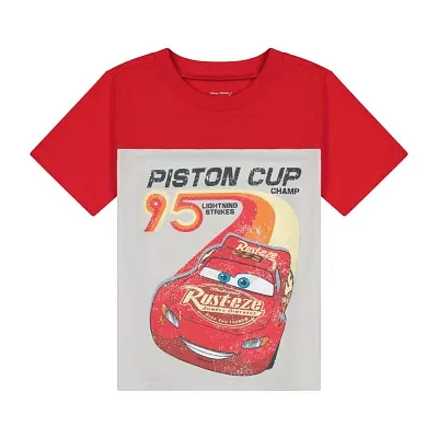 Toddler Boys Crew Neck Short Sleeve Cars Graphic T-Shirt