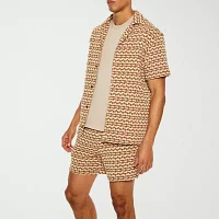 Forever 21 Mens Regular Fit Short Sleeve Abstract Button-Down Shirt