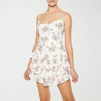 Forever 21 Drop Waist Womens Sleeveless Floral Fit + Flare Dress Juniors