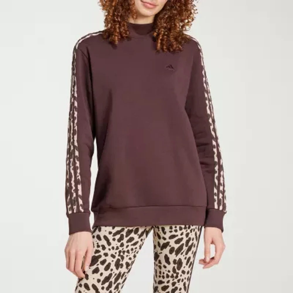 adidas Essentials 3 Stripes Animal Print Sweatshirt