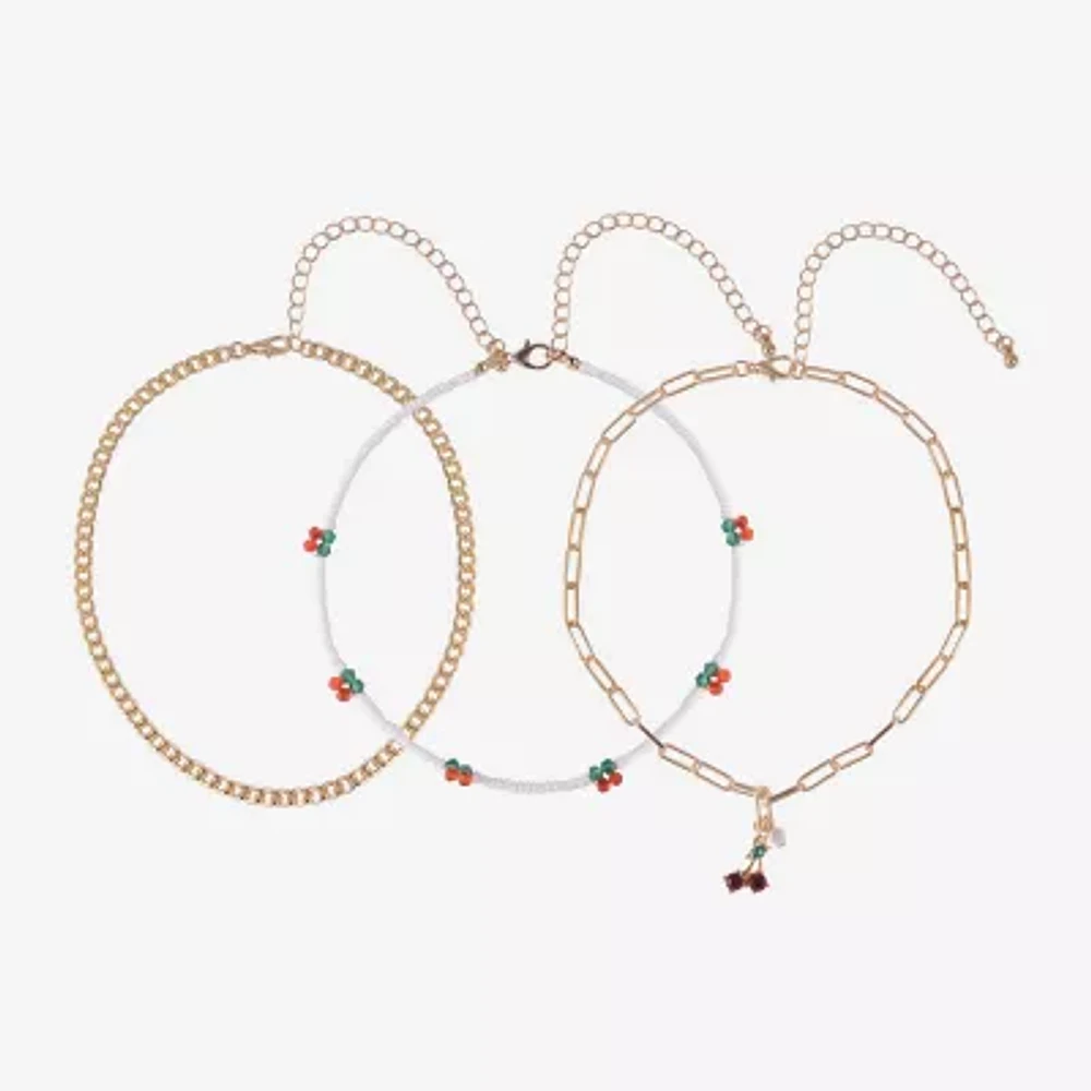 Arizona 3-pc. 12 Inch Cable Cherries Necklace Set