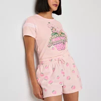 Strawberry Shortcake Fleece Womens Mid Rise Pull-On Short Juniors