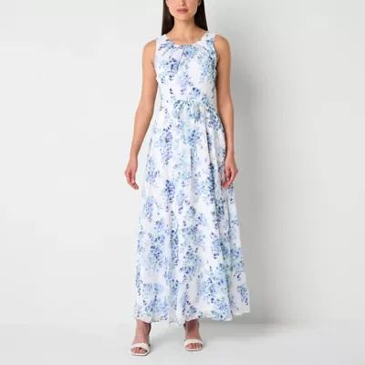 R & K Originals Womens Sleeveless Floral Maxi Dress