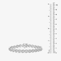 10K White Gold Solid Link Bracelet