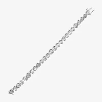 10K White Gold Solid Link Bracelet