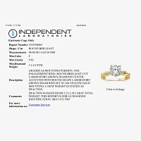 (F / Vs2) Womens 2 1/4 CT. T.W. Lab Grown White Diamond 14K Gold Round Side Stone Engagement Ring