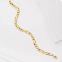 Made in Italy 10K Gold 8 1/2 Inch Hollow Link Chain Bracelet