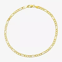 Made in Italy 10K Gold Inch Semisolid Figaro Chain Bracelet