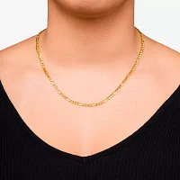 Made in Italy 10K Gold 20 Inch Hollow Figaro Chain Necklace