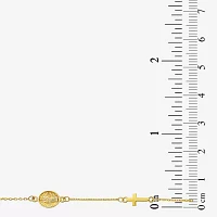 14K Gold Inch Solid Link Link Bracelet