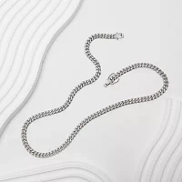 Mens Sterling Silver 22 Inch Link Chain Necklace