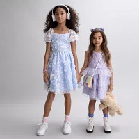 Rare Editions Big Girls Embellished Short Sleeve Fit + Flare Dress