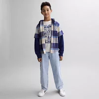 Thereabouts Little & Big Boys Hooded Long Sleeve Flannel Shirt