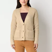 a.n.a Womens V Neck Long Sleeve Button Cardigan