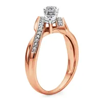 Womens 1/7 CT.T.W. Natural Diamond 14K Rose Gold Over SIlver Cocktail Ring