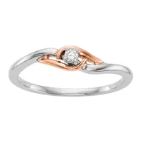 Promise My Love Womens Diamond Accent Natural White 14K Two Tone Gold Round Ring