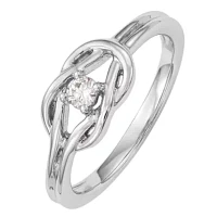 Promise My Love Womens 1/8 CT. T.W. Natural White Diamond 14K Gold Round Solitaire Ring