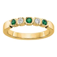 Modern Bride Gemstone 2.5MM / CT. T.W. Genuine Green Emerald 14K Gold Wedding Band