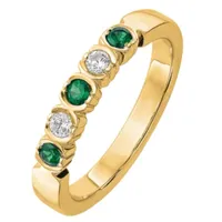 Modern Bride Gemstone 2.5MM / CT. T.W. Genuine Green Emerald 14K Gold Wedding Band