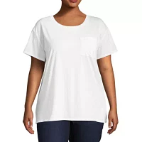 Arizona Short Sleeve Pocket T-Shirt- Juniors Plus