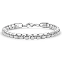 Steeltime Stainless Steel Solid Link Chain Bracelet