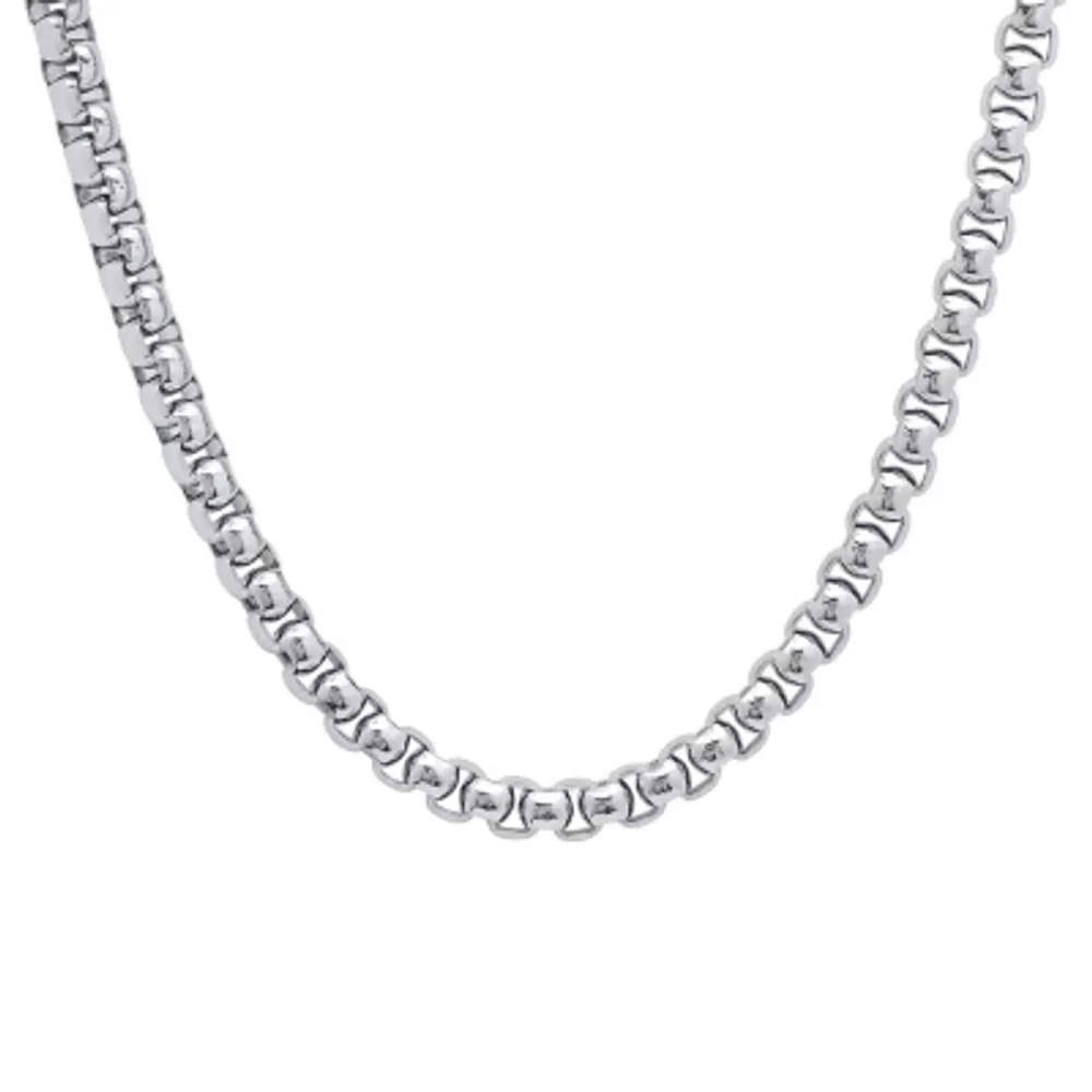 Steeltime Stainless Steel 24 Inch Solid Link Chain Necklace