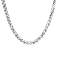 Steeltime Stainless Steel 24 Inch Solid Link Chain Necklace