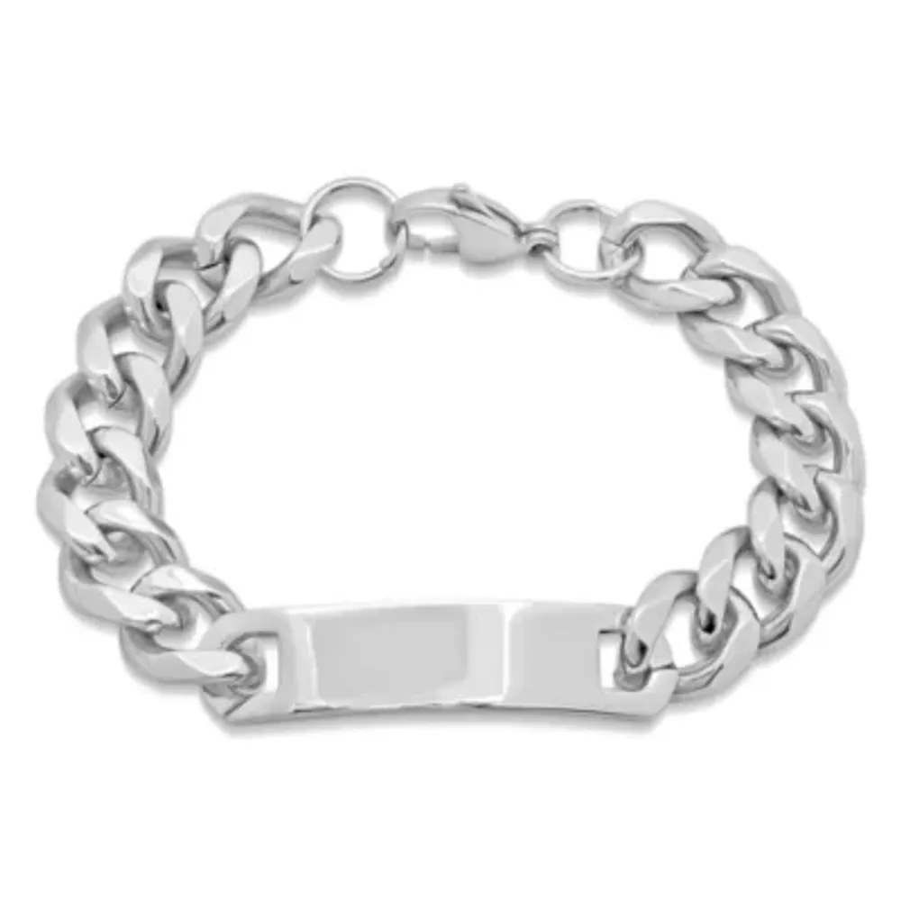 Steeltime Stainless Steel Solid Curb Id Bracelet