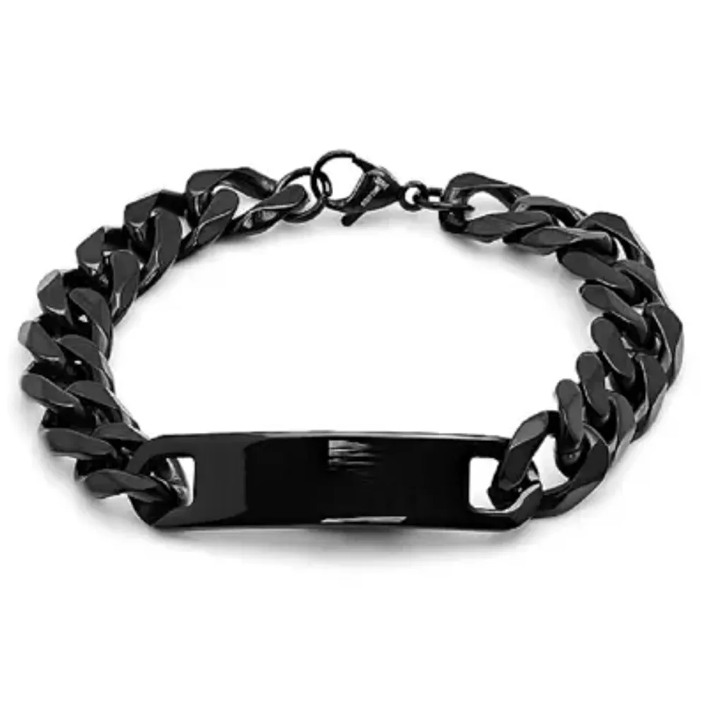 Steeltime Stainless Steel Solid Curb Id Bracelet