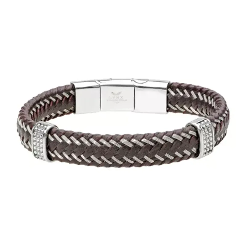 Silver Tone Stainless Steel Braid Link Bracelet