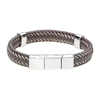 Silver Tone Stainless Steel Braid Link Bracelet