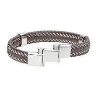 Silver Tone Stainless Steel Braid Link Bracelet