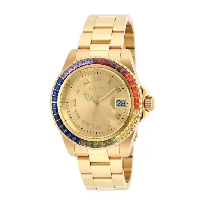 Invicta Angel Womens Gold Tone Stainless Steel Bracelet Watch