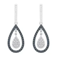 1/ CT. T.W. Natural Diamond Sterling Silver Pear Drop Earrings