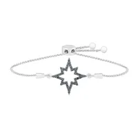 North Star 1/4 CT. T.W. Natural Black Diamond Sterling Silver Star Bolo Bracelet