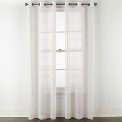 Regal Home Windowpane Grommet Top Sheer Set of 2 Curtain Panels