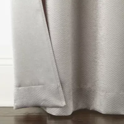 Regal Home Delaney Diamond Grommet Top Embossed Blackout Set of 2 Curtain Panels