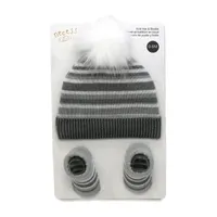 3 Stories Trading Company Baby Knit Hat & Booties - 3 Pieces