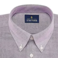 Stafford Mens Wrinkle Free Oxford Button Down Collar Regular Fit Dress Shirt