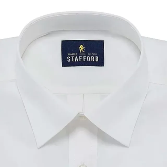 Stafford, Shirts, Stafford Mens Short Sleeve Travel Easycare Broadcloth  Stretch Dress Shirt