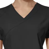 Wink® W123 Mock Wrap Womens Moisture Wicking Wrinkle Resistant Quick Dry Short Sleeve Scrub Top