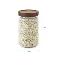 Home Expressions 700ml Acacia And Glass Canister