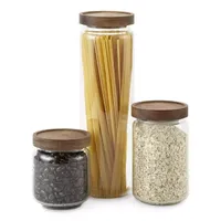 Home Expressions 450ml Acacia And Glass Canister