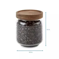 Home Expressions 450ml Acacia And Glass Canister