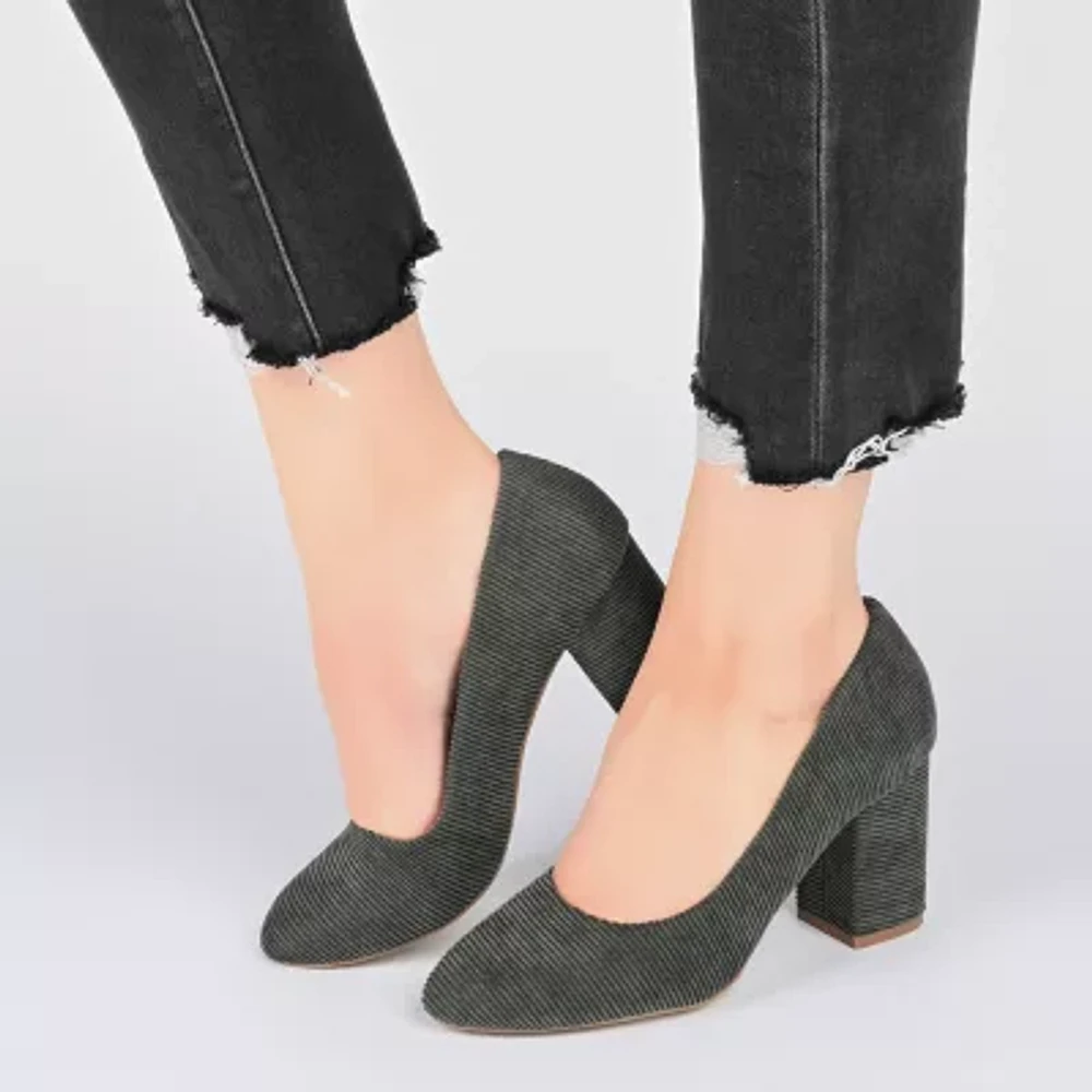 Journee Collection Womens Fai Block Heel Pumps