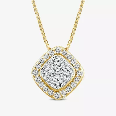 Diamond Blossom (I / I1) Womens / CT. T.W. Lab Grown White Diamond 10K Gold Pendant Necklace