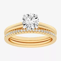 (G / Vs2-Si1) Womens 1 1/4 CT. T.W. Lab Grown White Diamond 14K Gold Round Solitaire Bridal Set